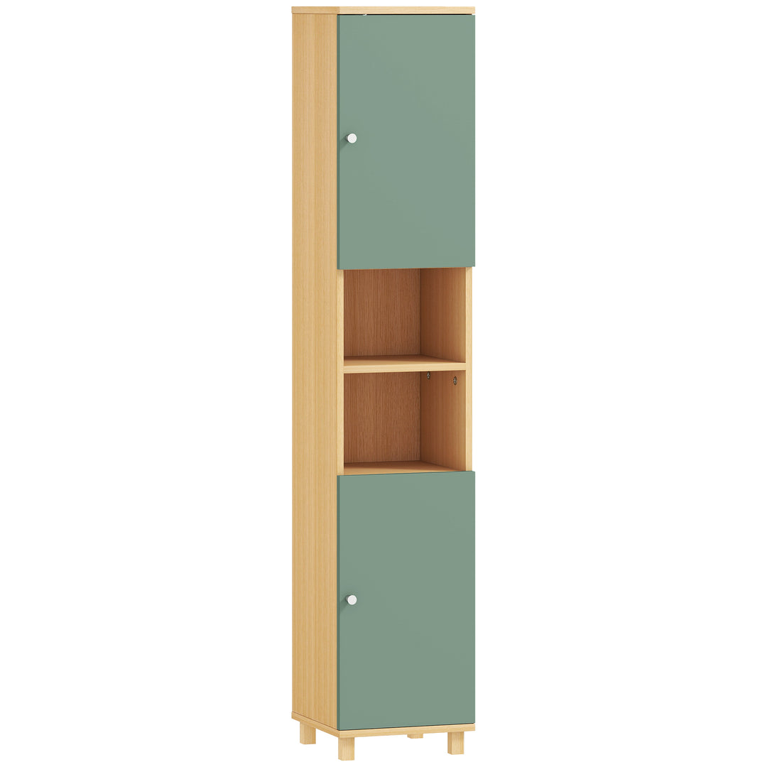 MCL Bathroom Cabinet with Adjustable Shelves and Open Shelves - Green