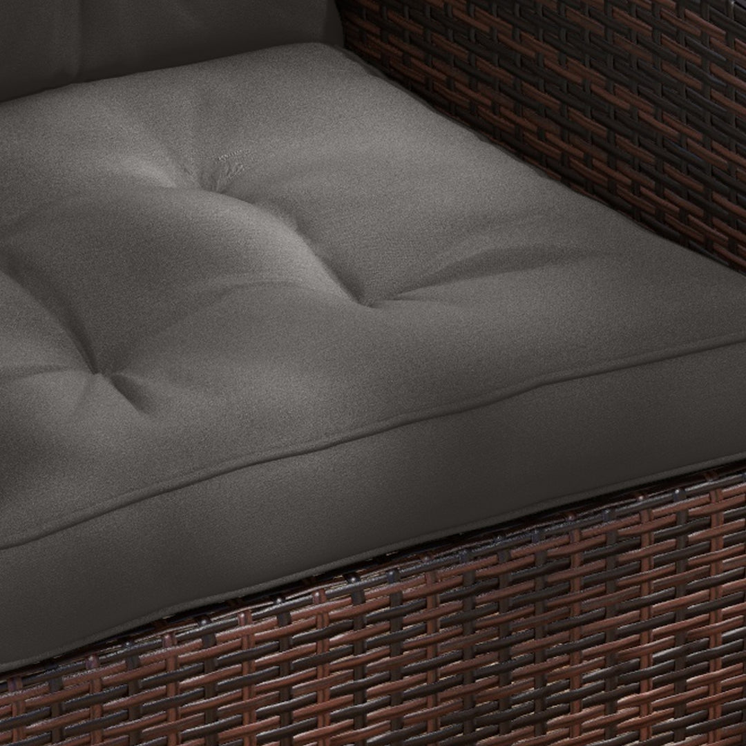 2-Piece Seat Cushions Back Pillows Replacement, Patio Chair Cushions Set for Indoor Outdoor, Charcoal Grey