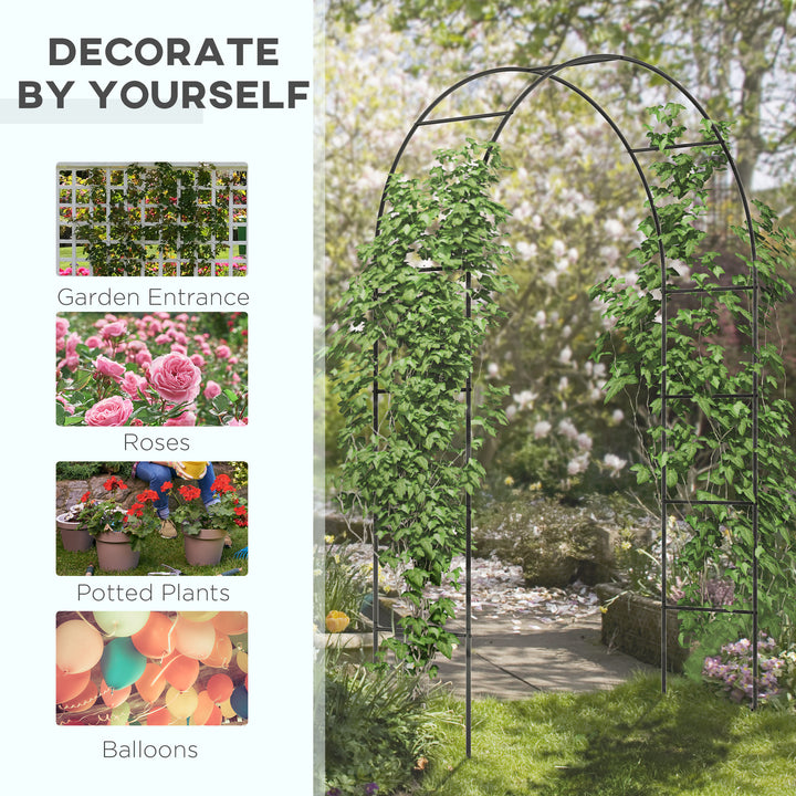 Outdoor Garden Arch, Metal Garden Arbor for Climbing Plants, Roses, Vi