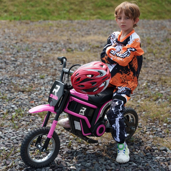 24V Kids Electric Motorbike with Twist Throttle, Ages 8 to 12, Pink