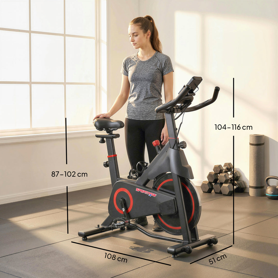 Exercise Bike, Stationary Bike with Adjustable Magnetic Resistance, In
