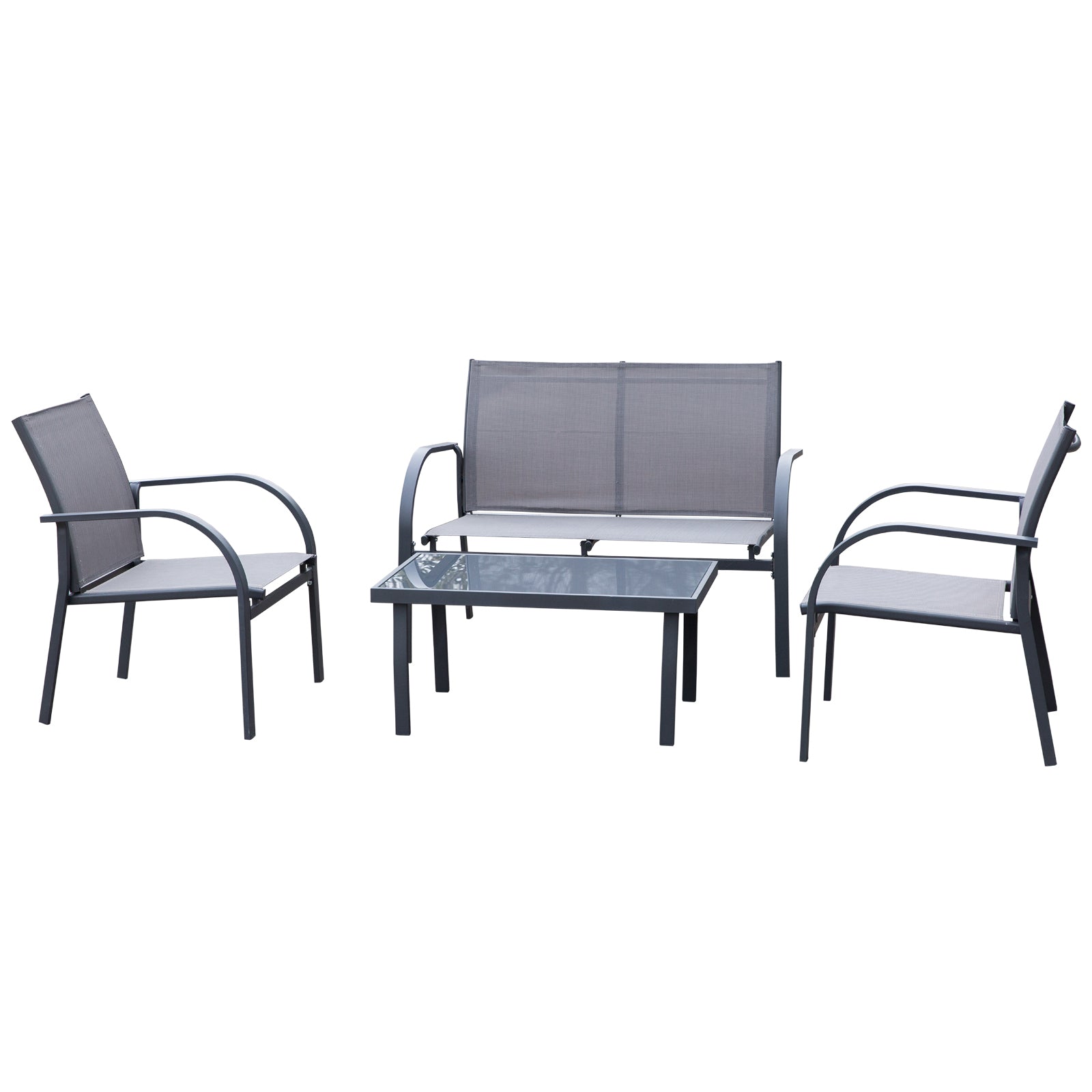 Four-Piece Minimal Garden Patio Set - Grey