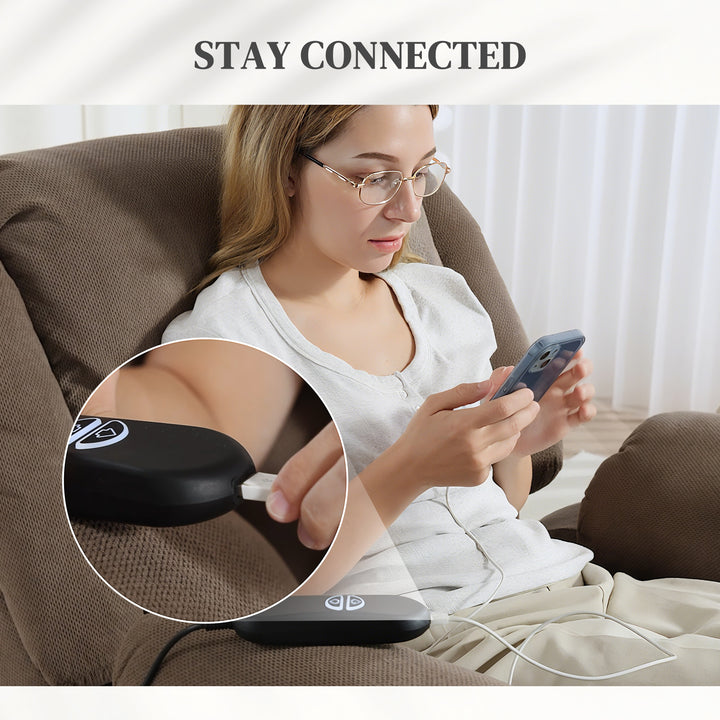 Riser Recliner Armchair with 8 Vibration Massage and Lumbar Heater, Wi
