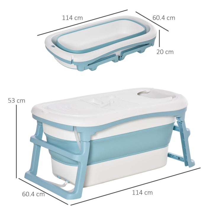 Foldable Bathtub Kids Bath Tub with Lid Large Freestanding Bathtubs Home Sauna for Toddler Children Teenage 1 - 12 Years