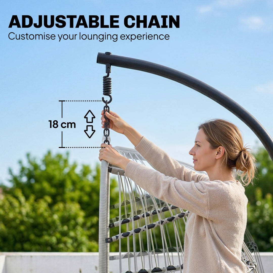 Hanging Egg Chair, Indoor Outdoor Hammock Swing Chair with Stand, Safe