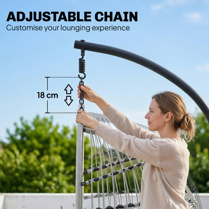 Hanging Egg Chair, Indoor Outdoor Hammock Swing Chair with Stand, Safe