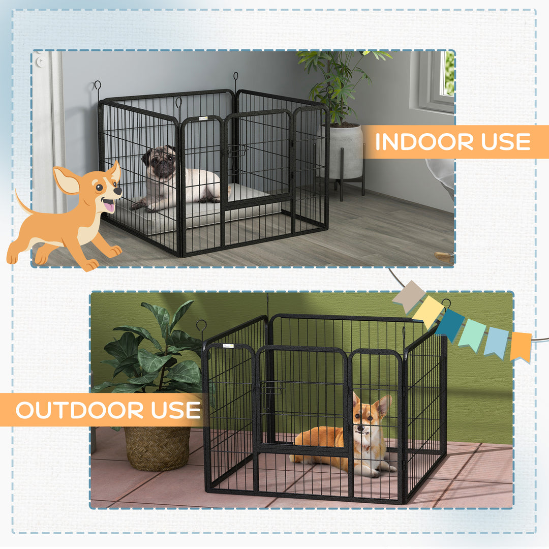PawHut Heavy Duty Dog Playpen, 4 Panel Puppy Pen, Foldable Dog Kennel Both Indoor Outdoor Use Collapsible Design 82L x 82W x 60H (cm)