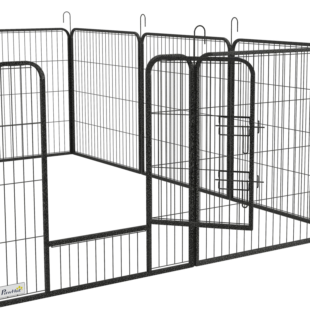 12 Panels Heavy Duty Puppy Playpen, for Small Dogs, Indoor and Outdoor Use - Silver