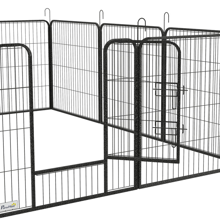 12 Panels Heavy Duty Puppy Playpen, for Small Dogs, Indoor and Outdoor Use - Silver