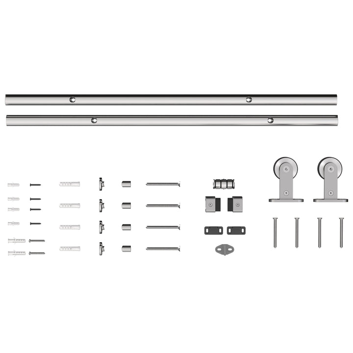 Sliding Door Hardware Kit Heavy Duty 304 Stainless Steel 152 cm Wide D