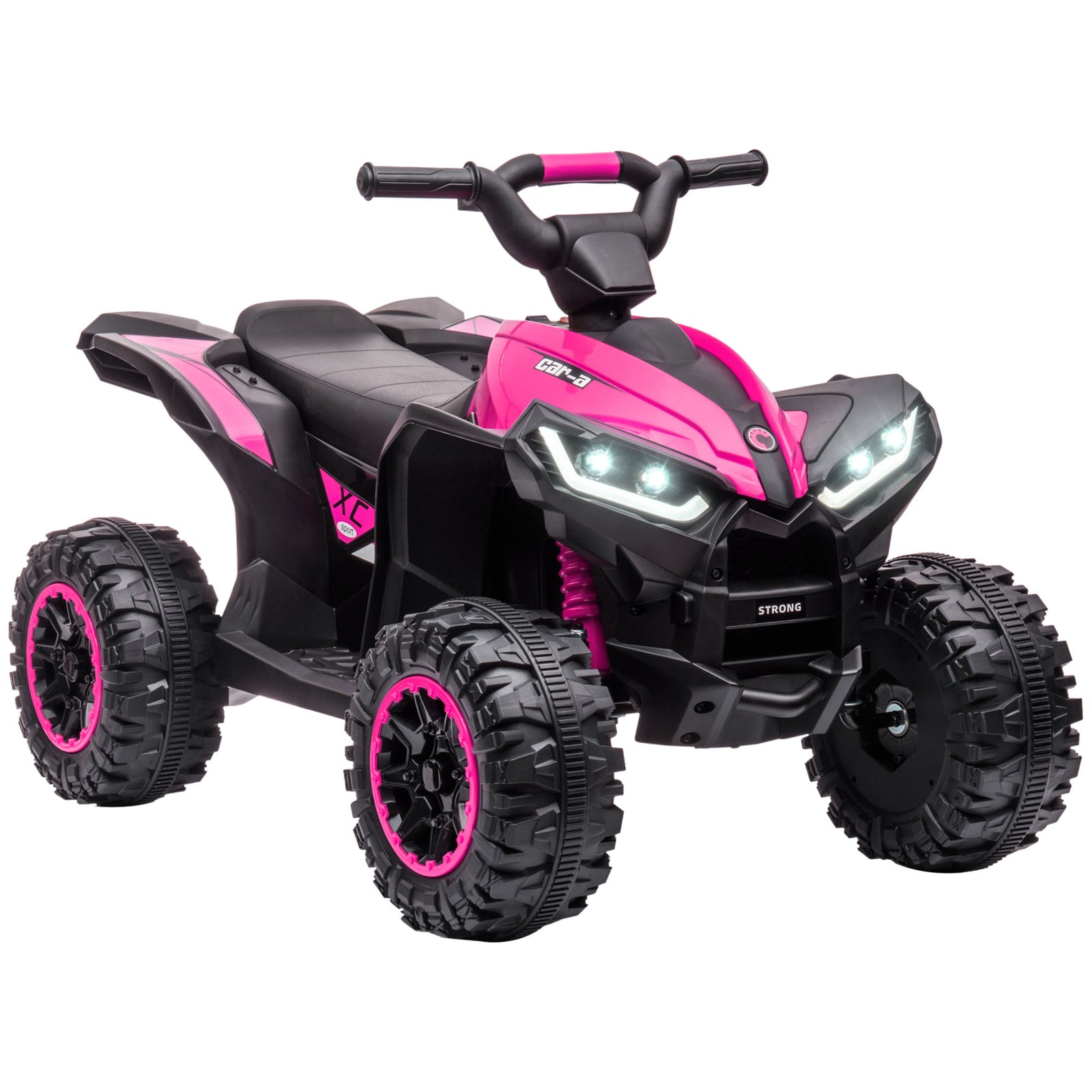 12V Ride-On Quad Bike w/ Music, Horn, for Ages 3-5 Years - Pink