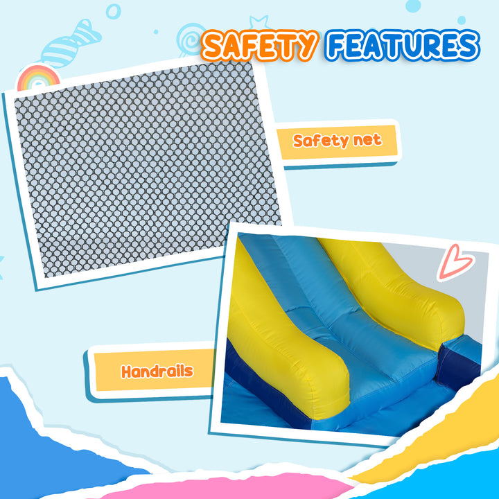 5 in 1 Bouncy Castle for Children with 550W Blower, Water Slide, Splas