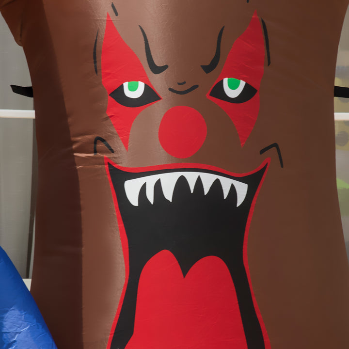 MCL 7ft Inflatable Halloween Ghost Tree with Upside-down Clown Pumpkins, Blow-Up Outdoor LED Display for Lawn, Garden, Party