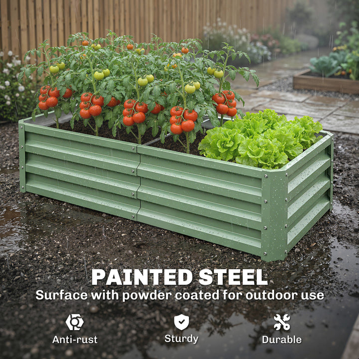 Raised Beds for Garden, Galvanised Outdoor Planters, for Herbs and Veg