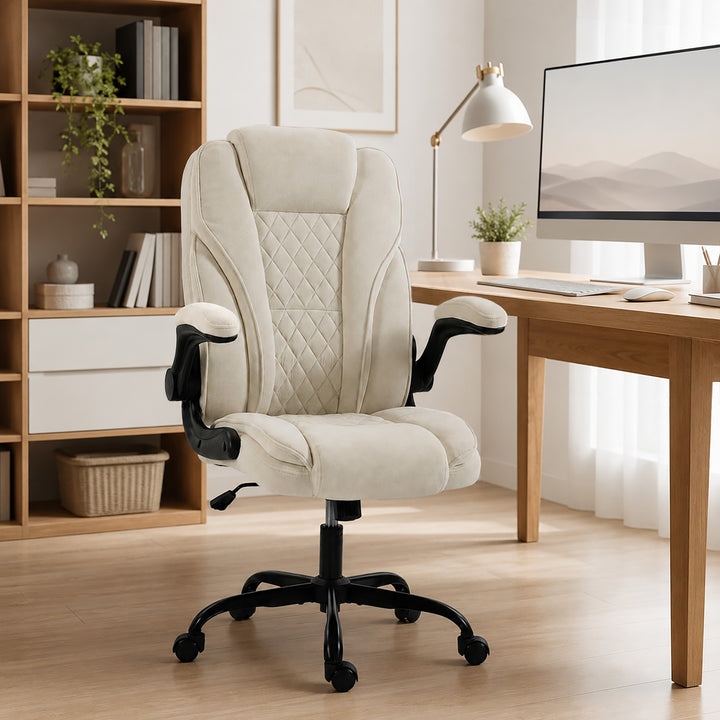Office Chair, Ergonomic Desk Chair with Flip-up Armrest, Pocket Spring