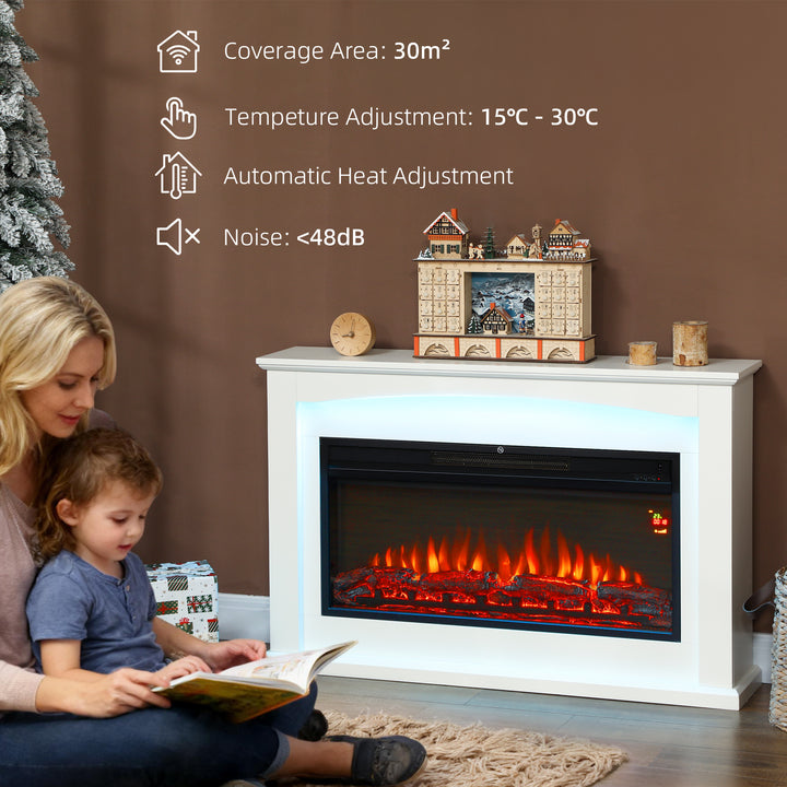 MCL 2000W 5118 BTU Faux Flame Fireplace - White