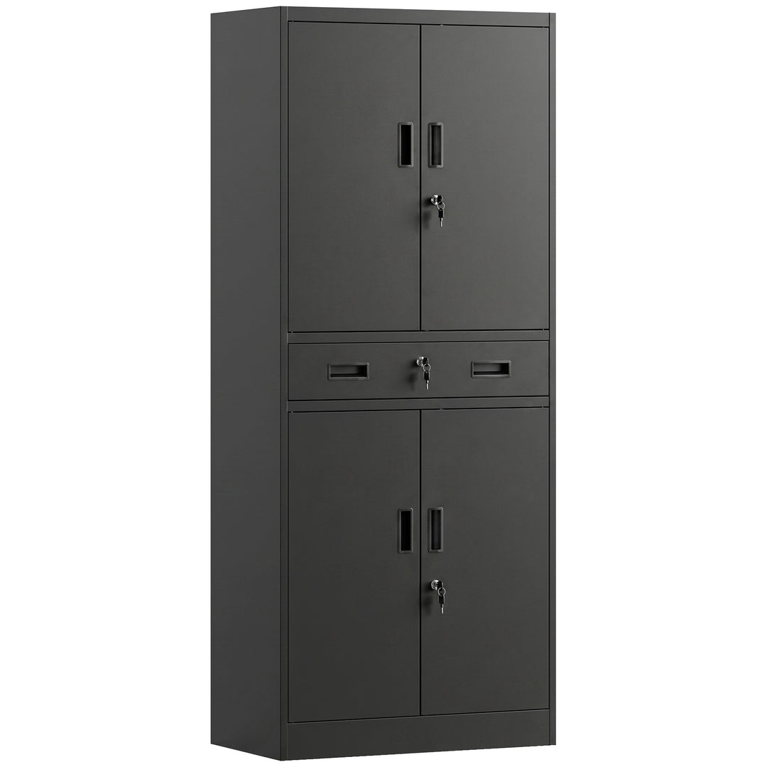 Metal Storage Cabinet, 180cm Tall Tool Cabinet with Locking Doors