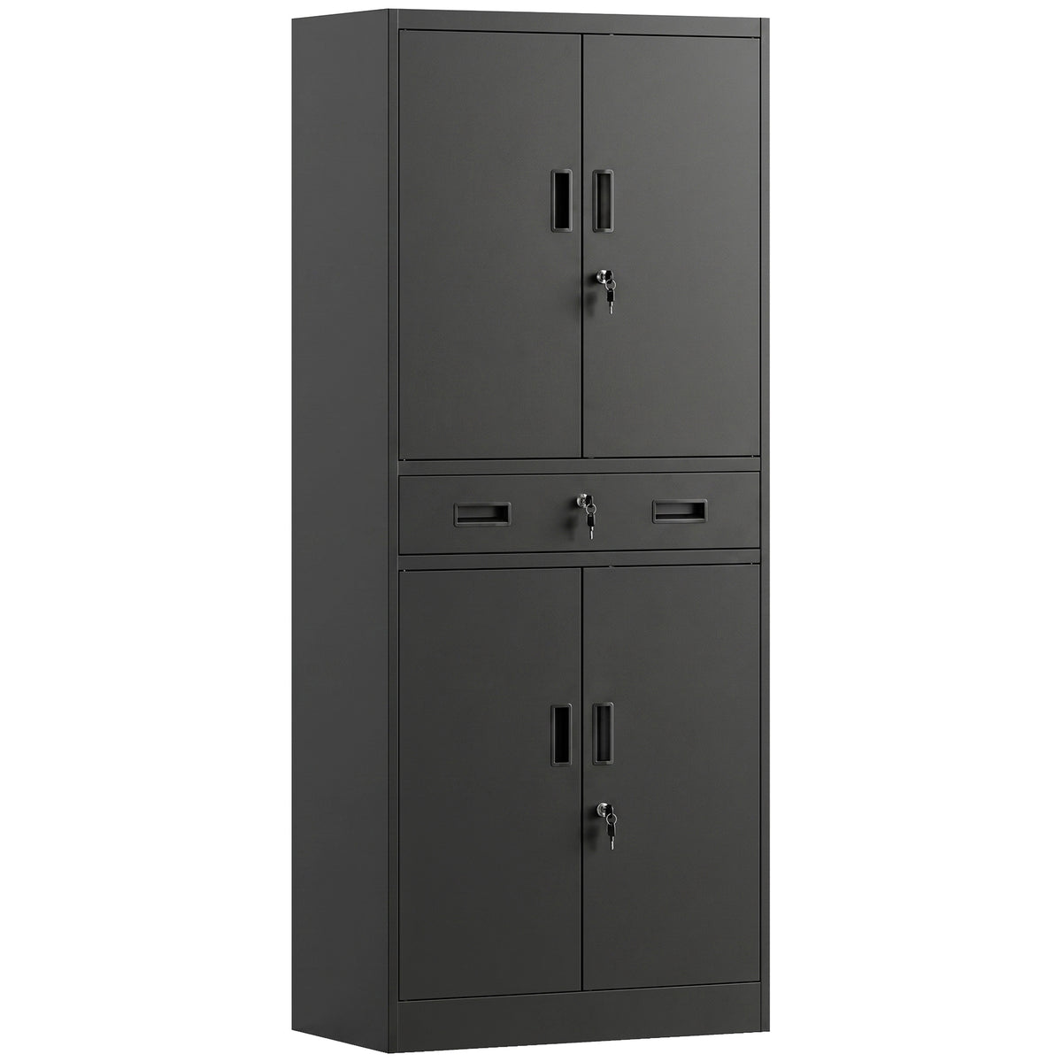 Metal Storage Cabinet, 180cm Tall Tool Cabinet with Locking Doors