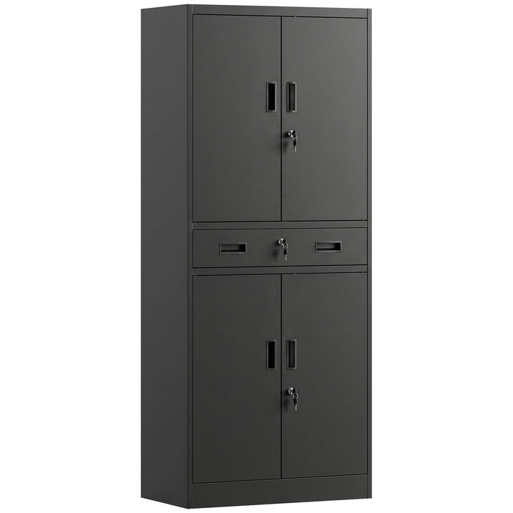 Metal Storage Cabinet, 180cm Tall Tool Cabinet with Locking Doors