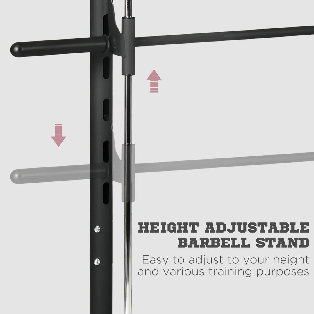 Adjustable Squat Rack, with Pull Up Bar, Barbell Bar for Home Gym