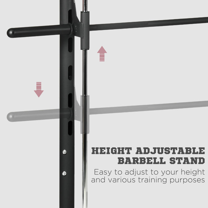 Adjustable Squat Rack, with Pull Up Bar, Barbell Bar for Home Gym