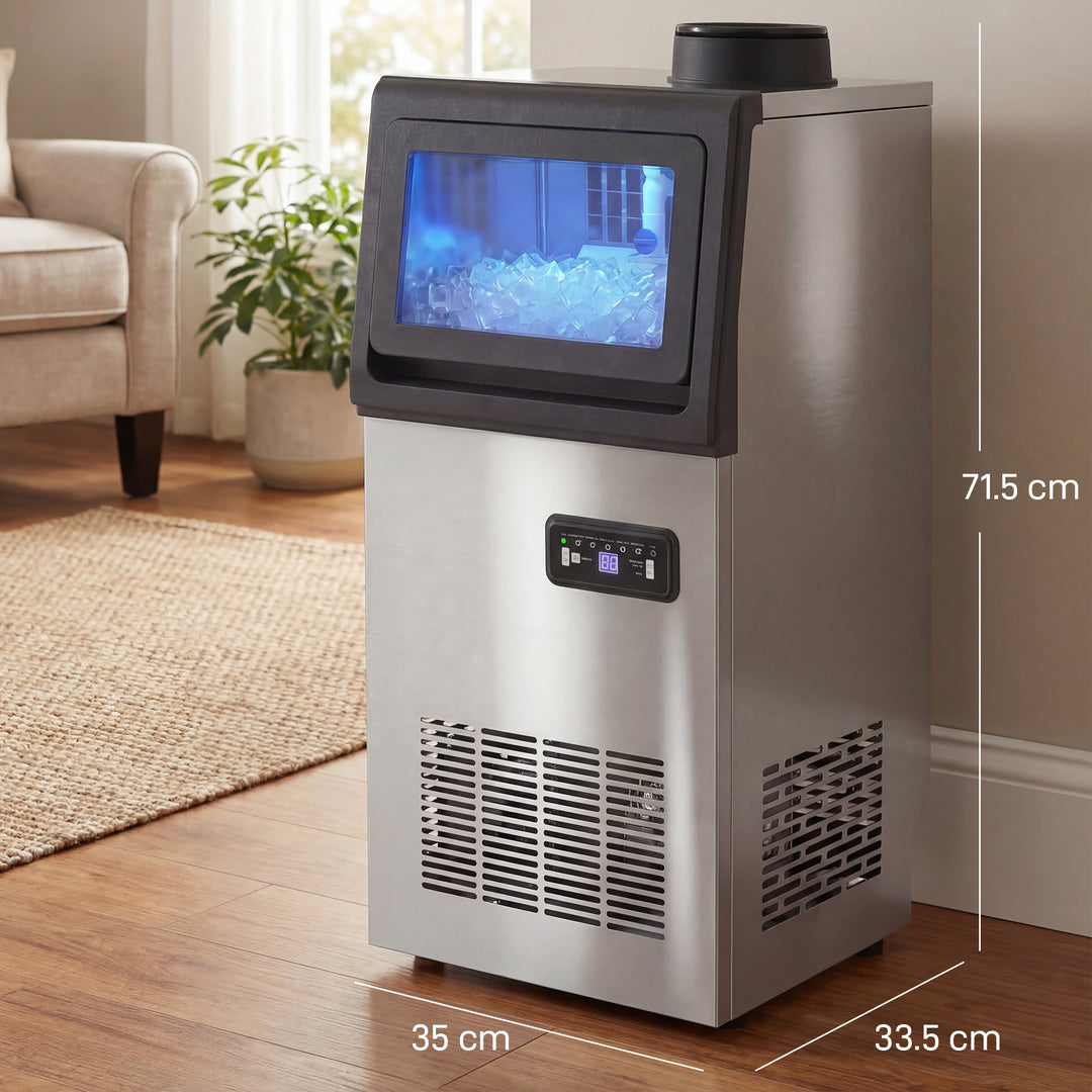 Commercial Ice Maker Machine, 45kg/24H Stainless Steel Under Counter o