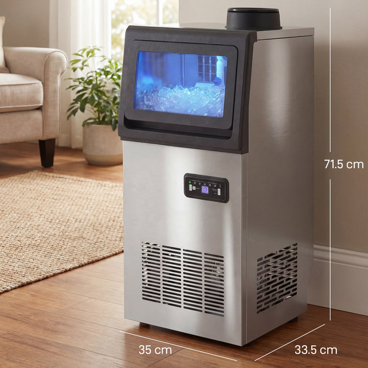 Commercial Ice Maker Machine, 45kg/24H Stainless Steel Under Counter o