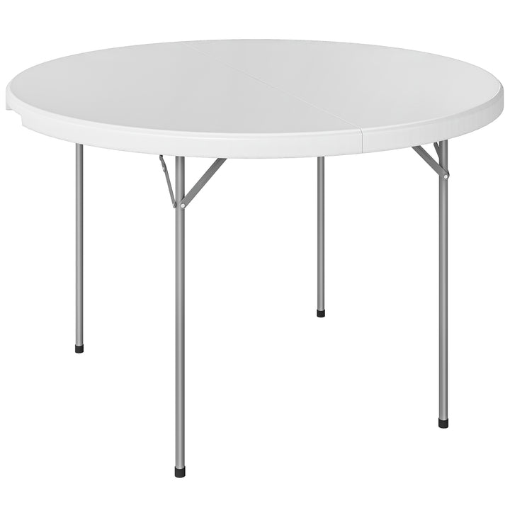 4ft Folding Picnic Table, Camping Table with Non-slip Foot Pads and Me
