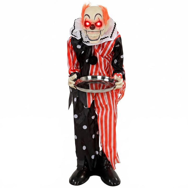 Animated Clown Halloween Decoration, Scary Halloween Animatronics Deco