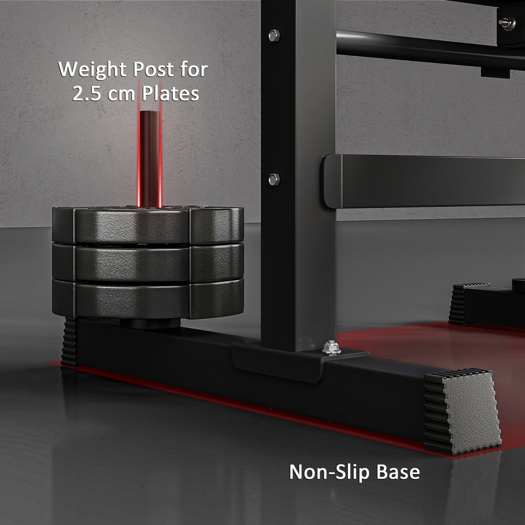 MCL Adjustable Weight Bench, Foldable Bench, with Barbell Rack, Black