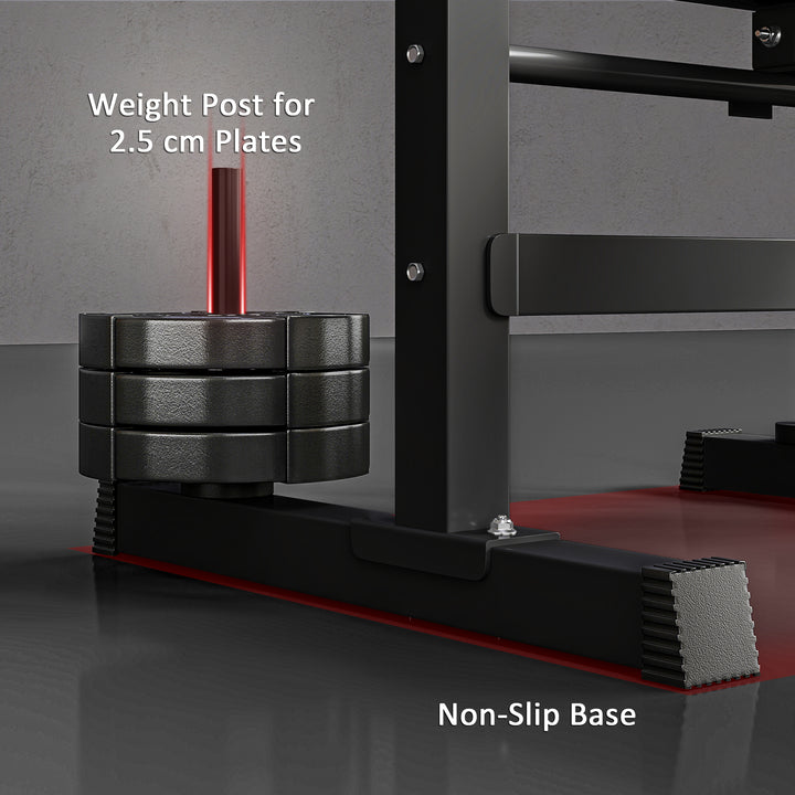 MCL Adjustable Weight Bench, Foldable Bench, with Barbell Rack, Black