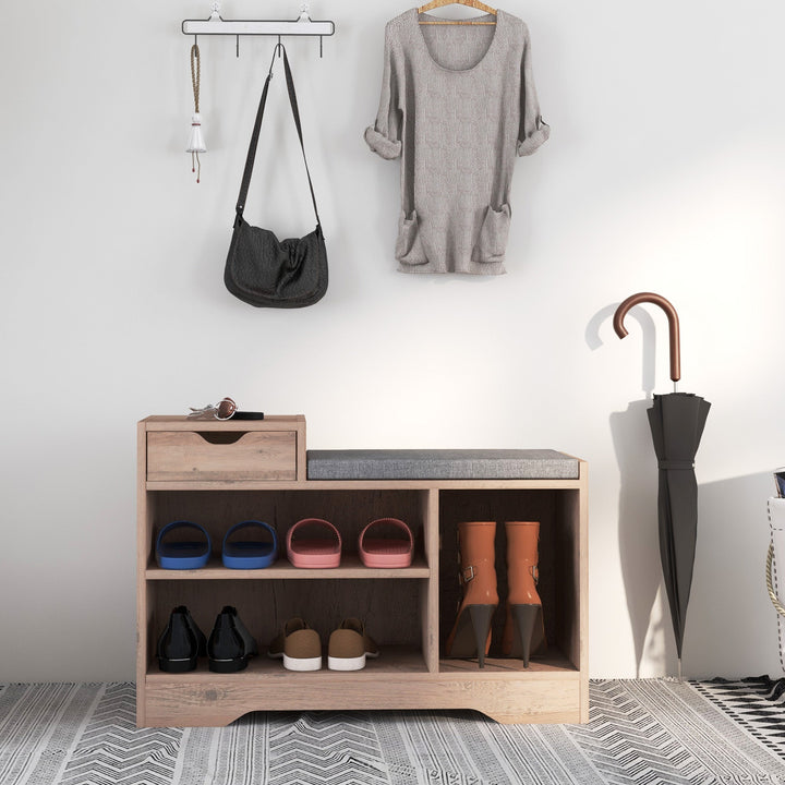 Multi-Compartment Shoe Bench, with Seat
