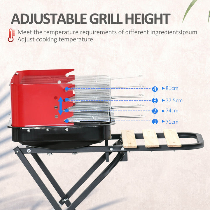 Charcoal Trolley BBQ Barbecue Grill Patio Camping Picnic Garden Party 