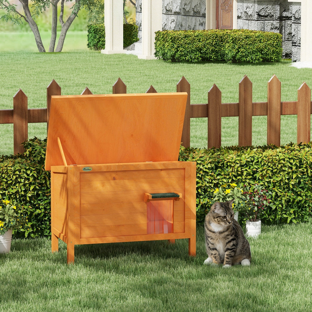 Feral Cat House, Wooden Insulated with Removable Floor, Water-Resistant Openable Roof