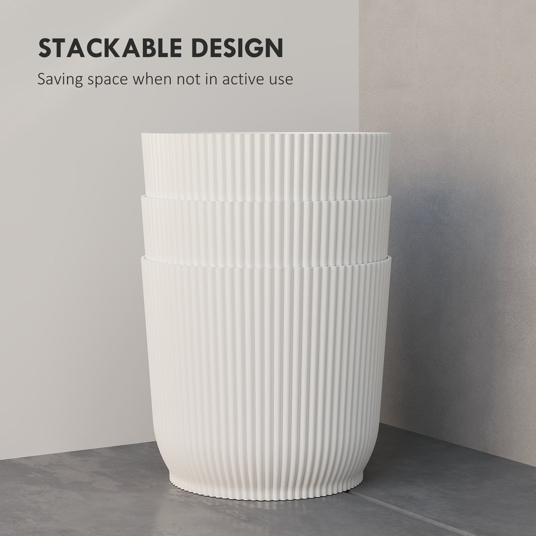 Set of Three Ф22cm Planters - White