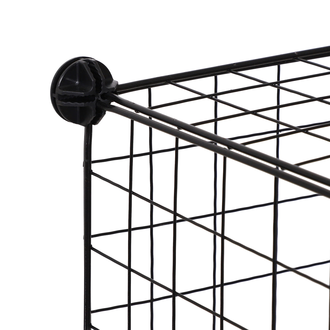 HOMCOM Interlocking 6 Cube Metal Wire Storage Rack, DIY Cabinet for Living Room, Display Shelves, Black | Aosom UK