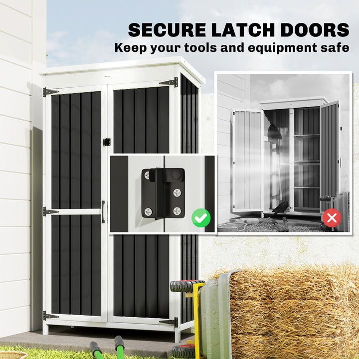 Outdoor Storage Cabinet with Removable Shelves, Garden Tool Shed with 