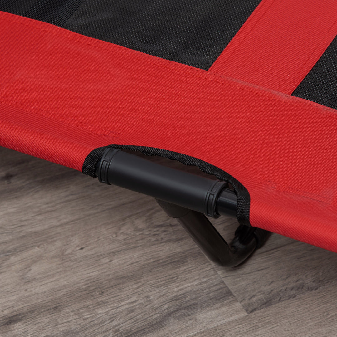 MCL Raised Dog Bed Cooling Elevated Pet Cot with Breathable Mesh for Indoor Outdoor Use Red, XX Large, 122 x 92 x 23cm