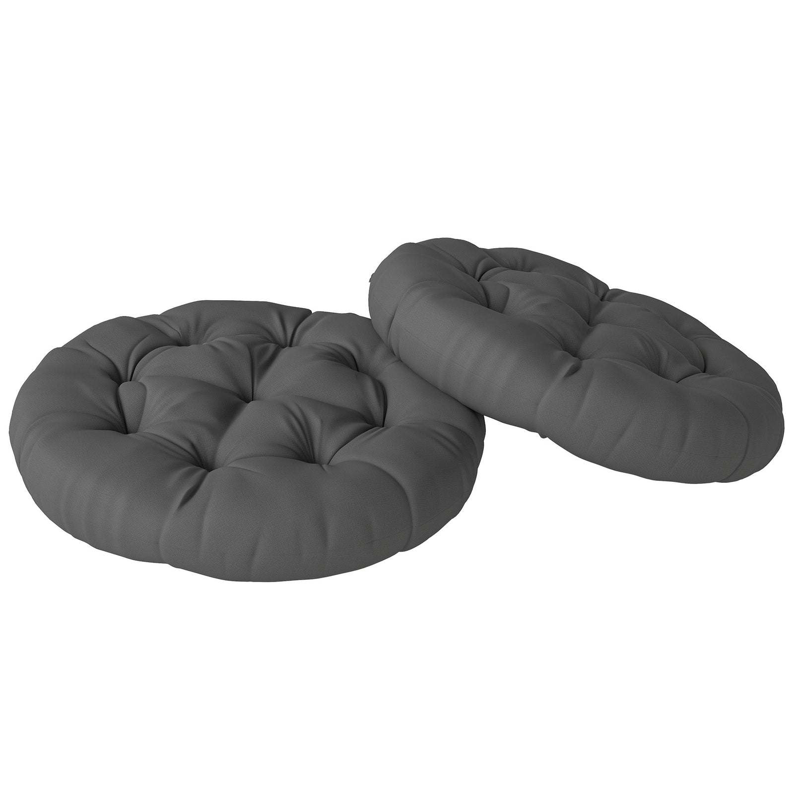 Set of Two Φ60cm Outdoor Cushions - Dark Grey