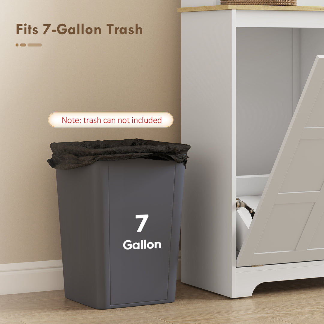 175cm Tall Kitchen Cabinet, Kitchen Cupboard with Rubbish Bin Cabinet,
