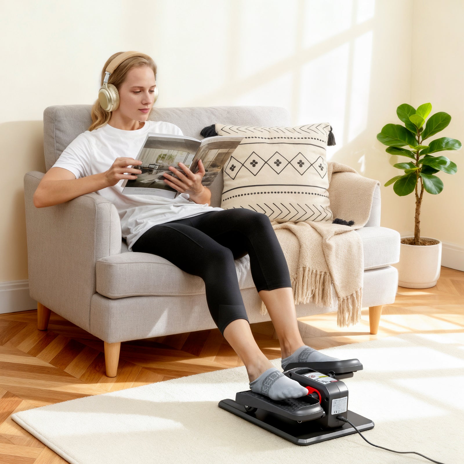Under Desk Elliptical Machine for Home, Electric Elliptical Machine wi
