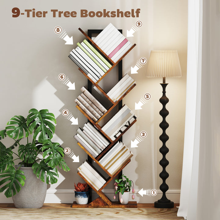 Eight-Section Tree Bookcase - Wood-Effect