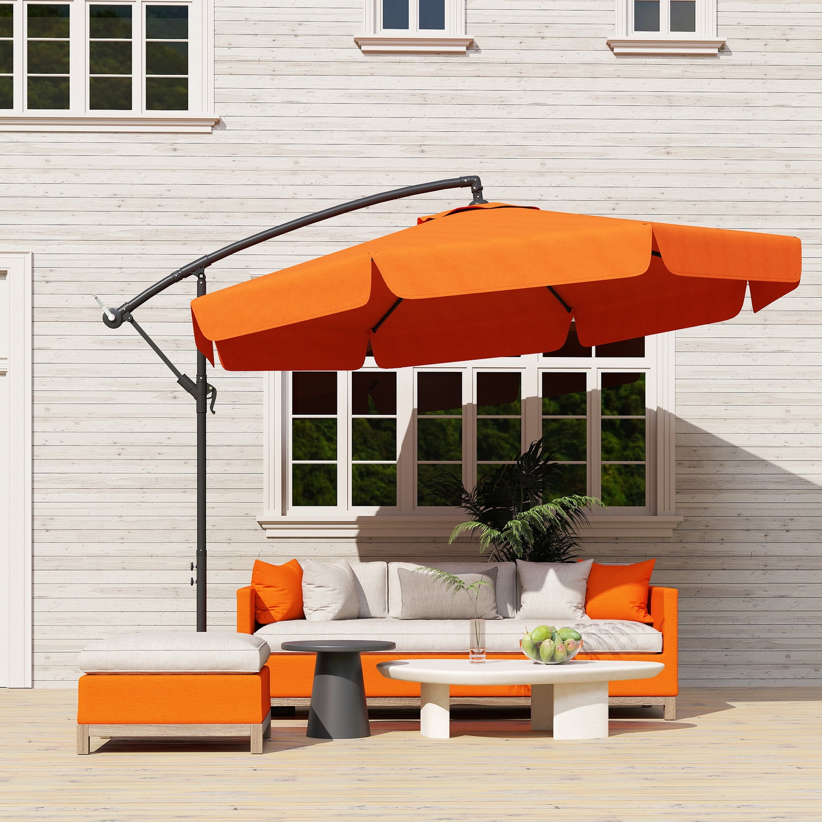 2.7m Garden Cantilever Banana Parasol - Orange