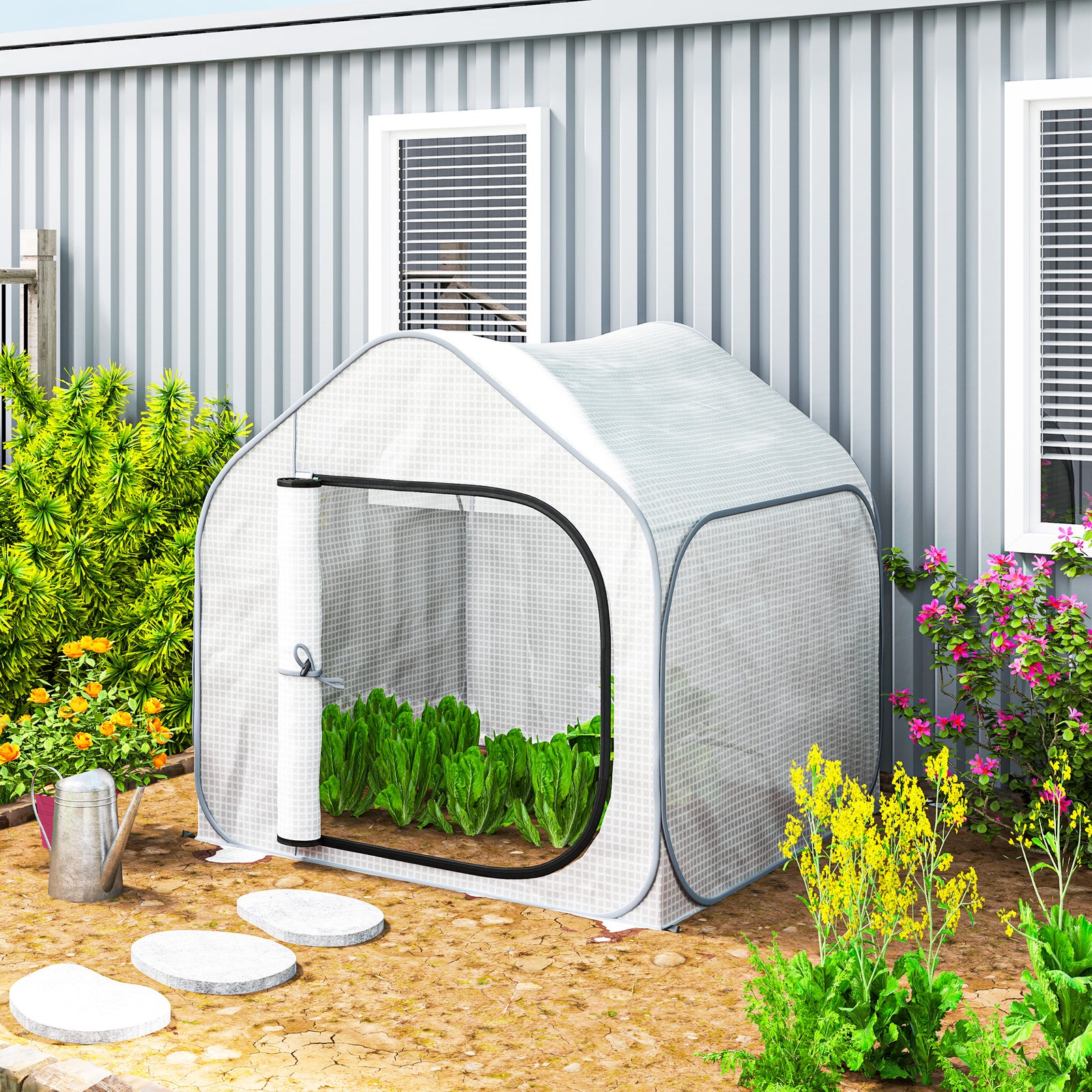 150 x 148cm Pop-Up Greenhouse - White
