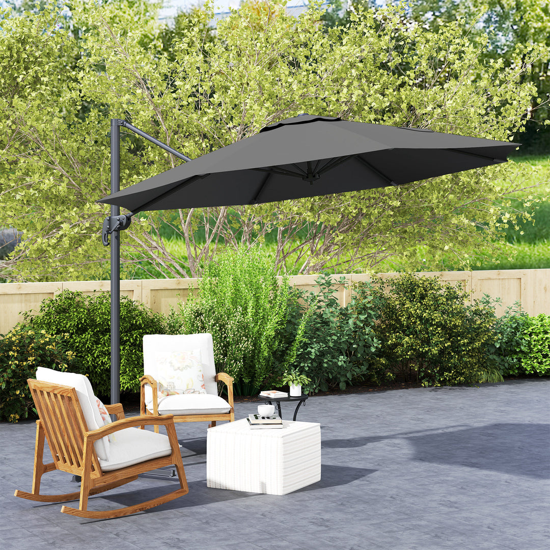 3 x 3m Overhanging Cantilever Parasol - Black