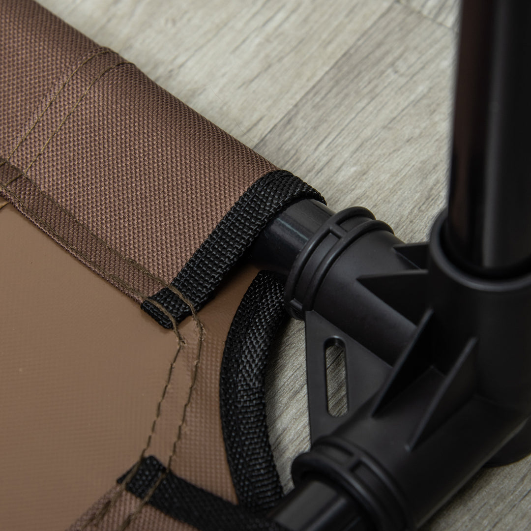 MCL Raised Dog Bed Waterproof Elevated Pet Cot with Breathable Mesh UV Protection Canopy Brown, for Large Dogs, 92 x 76 x 90cm