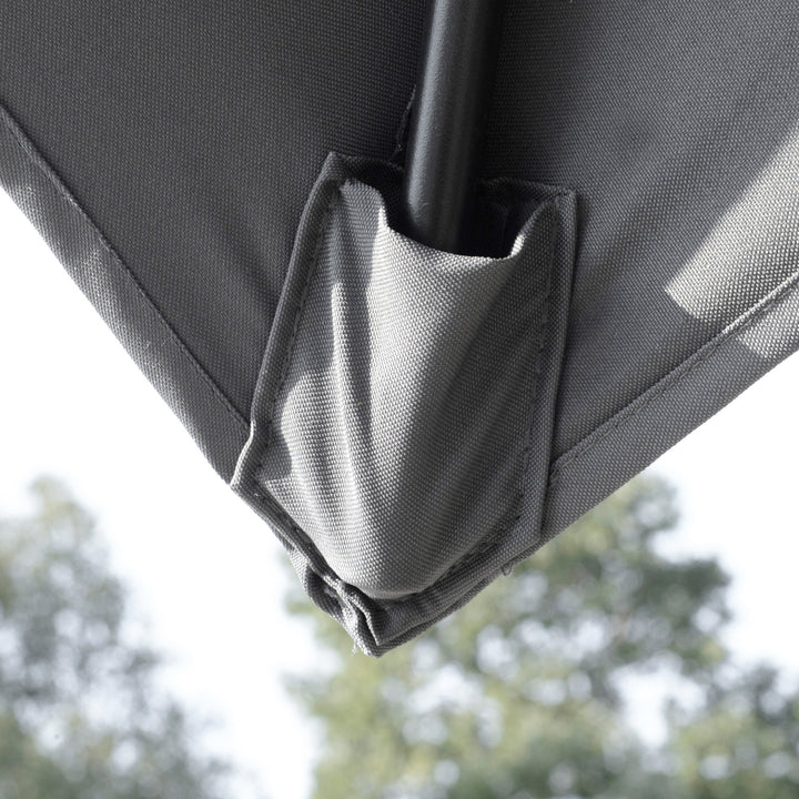 3 x 3(m) Cantilever Parasol with Aluminium Frame, Crank and Tilt, 360-Degree Rotation, Double Top Garden Umbrella with Cover (Only Cross Base), Light Grey