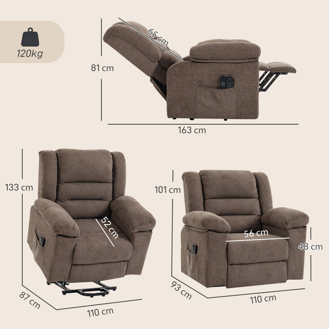 Oversized Riser Recliner Chair with Massage and Heat, Power Lift - view 3