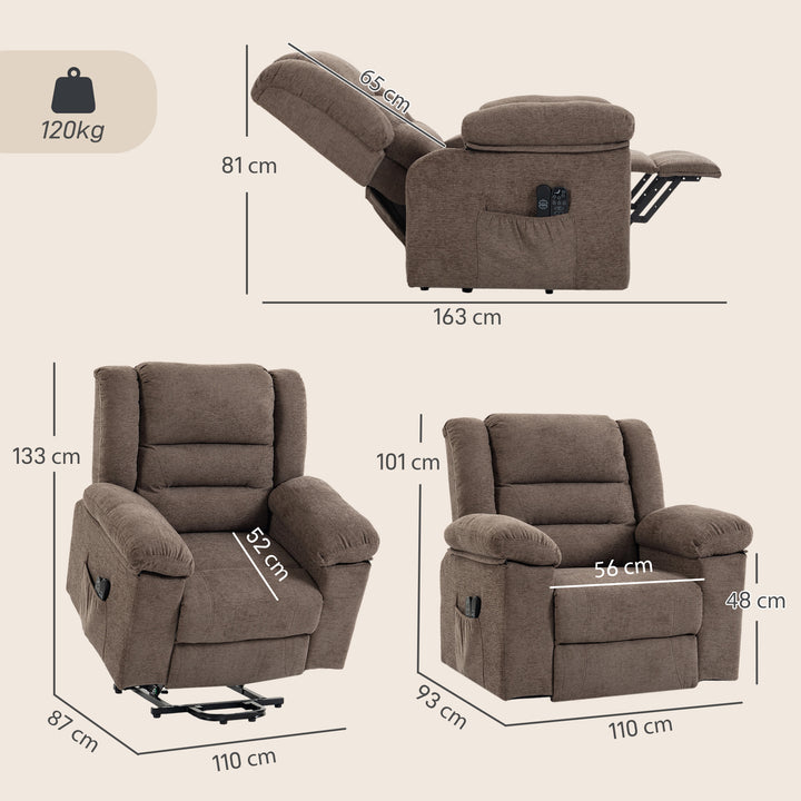 Oversized Riser Recliner Chair with Massage and Heat, Power Lift - view 3