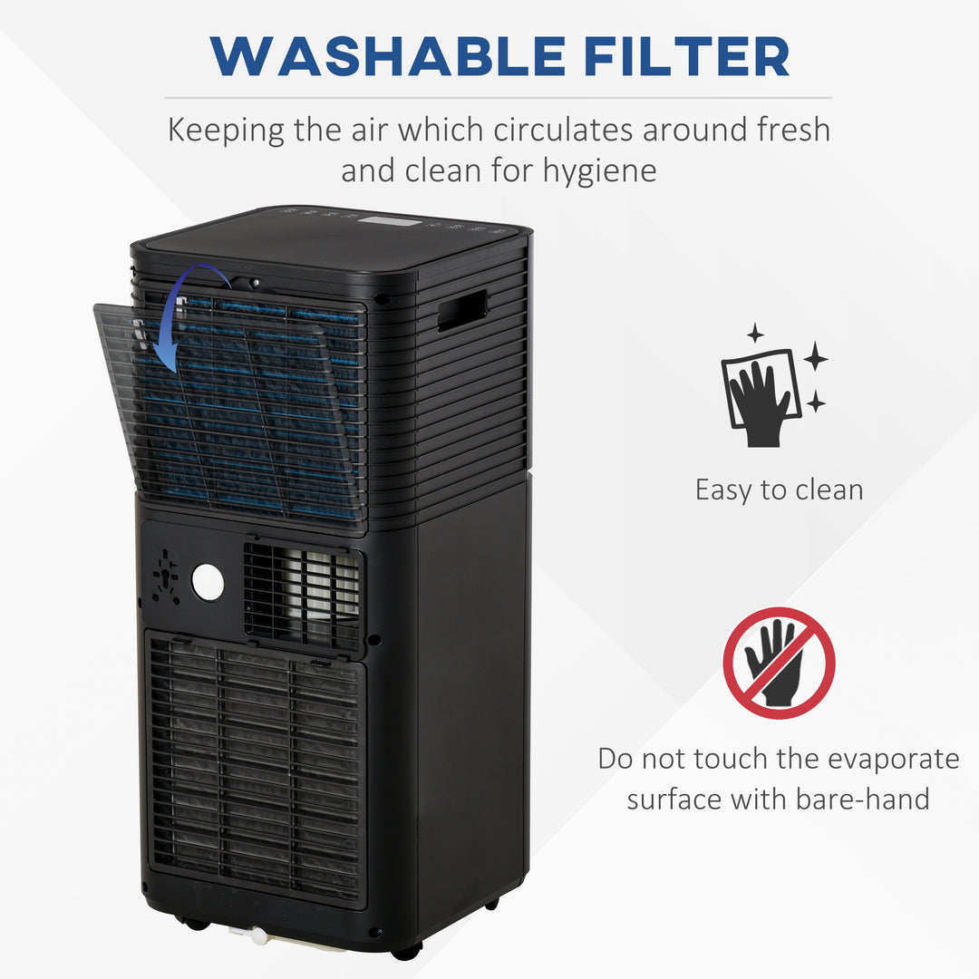7000 BTU 4-In-1 Portable Air Conditioner Unit Cooling Dehumidifying Ventilating for Room up to 26m², with Fan, Remote, 24H Timer, Window Mount Kit, R290, A Energy Efficiency